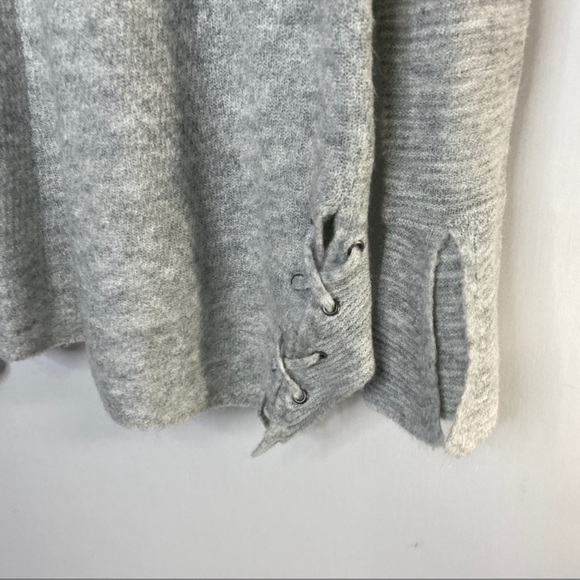 Heather b Ivory Textured Cowl Neck Long Split Sleeve Criss Cross Tunic S… - Picture 6 of 9